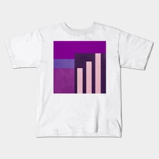 ART leather collage in purple Kids T-Shirt